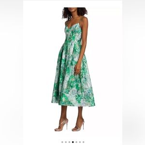 ML Monique Lhuillier Sage Jacquard Midi dress Size 2, NWT